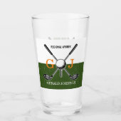 Elegant Golf Monogram Design Glas (Voorkant)