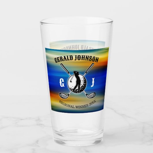 Elegant Golf Monogram Design Glas (Voorkant)