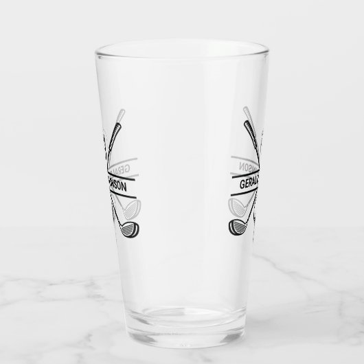 Elegant Golf Monogram Design Glas (Rechts)