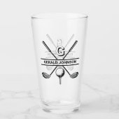 Elegant Golf Monogram Design Glas (Voorkant)
