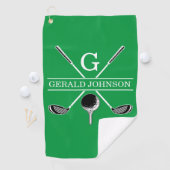 Elegant Golf Monogram Design Golfhanddoek (Insitu)
