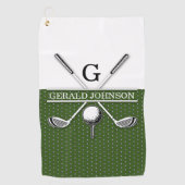 Elegant Golf Monogram Design Golfhanddoek (Voorkant)