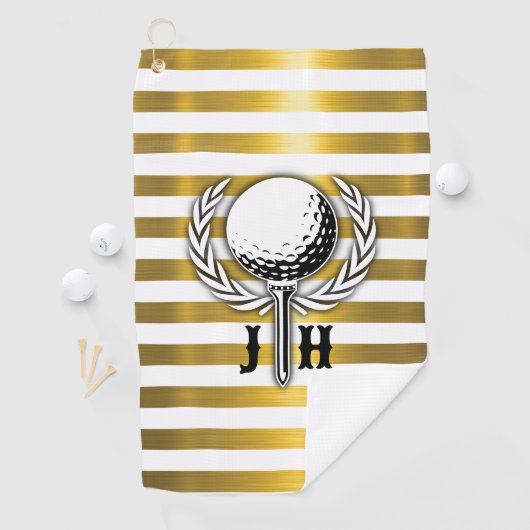 Elegant Golf Monogram Design Golfhanddoek (Insitu)