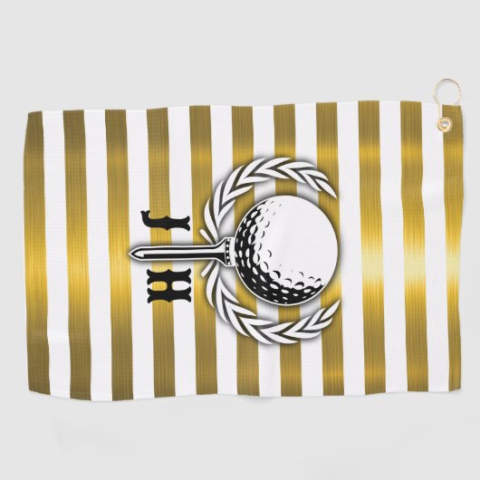 Elegant Golf Monogram Design Golfhanddoek (Horizontaal)