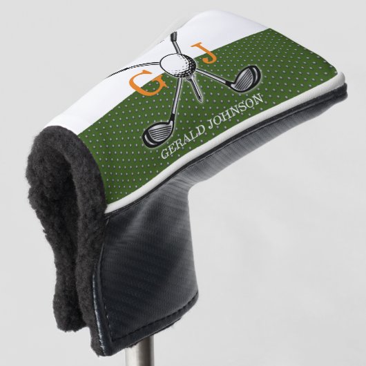 Elegant Golf Monogram Design Golfheadcover (3/4 voorkant)