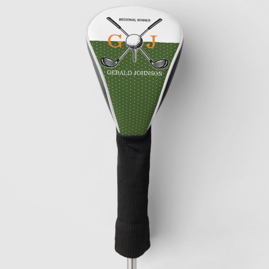 Elegant Golf Monogram Design Golfheadcover (Voorkant)
