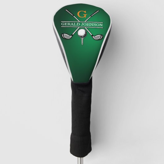 Elegant Golf Monogram Design Golfheadcover (Voorkant)