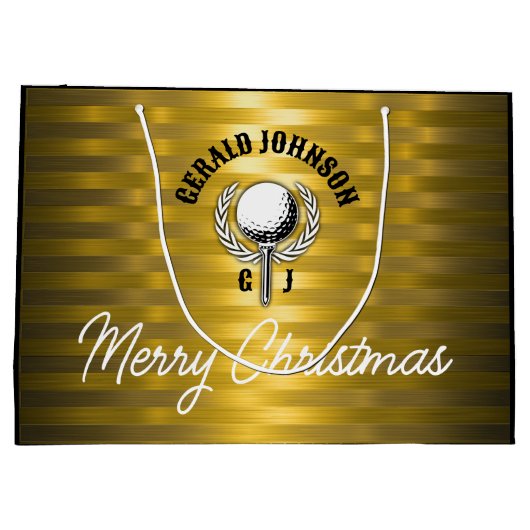 Elegant Golf Monogram Design Groot Cadeauzakje (Achterkant)