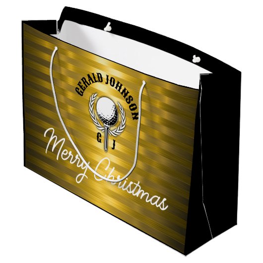 Elegant Golf Monogram Design Groot Cadeauzakje (Achterkant Gekanteld)