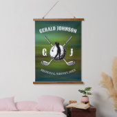 Elegant Golf Monogram Design Hangend Wandkleed (Slaapkamer)
