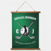 Elegant Golf Monogram Design Hangend Wandkleed (Voorkant)