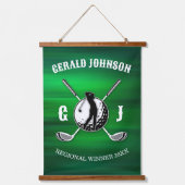Elegant Golf Monogram Design Hangend Wandkleed (Voorkant)