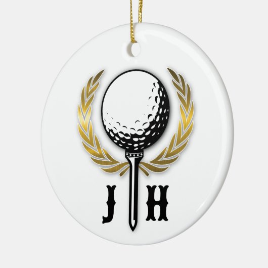 Elegant Golf Monogram Design Keramisch Ornament (Links)