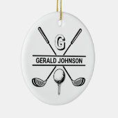 Elegant Golf Monogram Design Keramisch Ornament (Rechts)