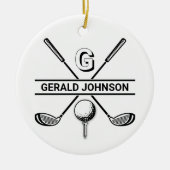 Elegant Golf Monogram Design Keramisch Ornament (Voorkant)