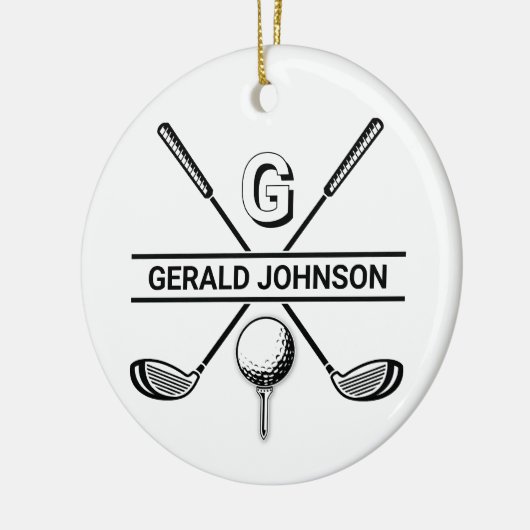 Elegant Golf Monogram Design Keramisch Ornament (Links)