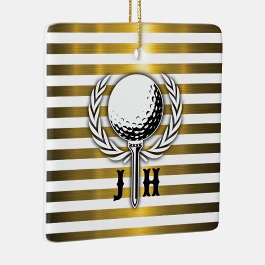 Elegant Golf Monogram Design Keramisch Ornament (Rechts)