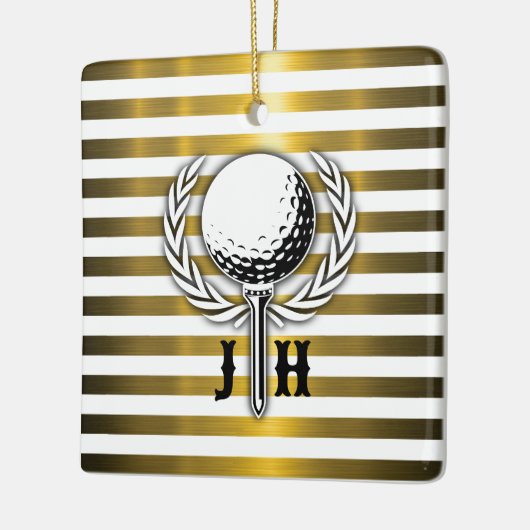 Elegant Golf Monogram Design Keramisch Ornament (Links)