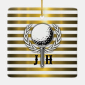 Elegant Golf Monogram Design Keramisch Ornament (Achterkant)