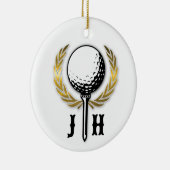 Elegant Golf Monogram Design Keramische Versiering Keramisch Ornament (Rechts)