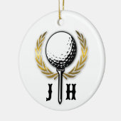Elegant Golf Monogram Design Keramische Versiering Keramisch Ornament (Links)