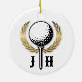 Elegant Golf Monogram Design Keramische Versiering Keramisch Ornament (Achterkant)