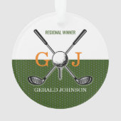 Elegant Golf Monogram Design Ornament (achterkant)