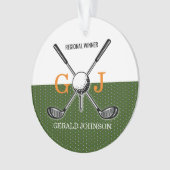 Elegant Golf Monogram Design Ornament (voorkant)