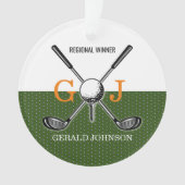 Elegant Golf Monogram Design Ornament (voorkant)