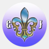 Elegant Golf Monogram Design Ronde Sticker (Voorkant)