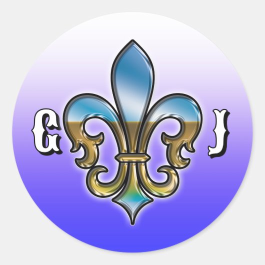 Elegant Golf Monogram Design Ronde Sticker (Voorkant)