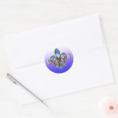 Elegant Golf Monogram Design Ronde Sticker (Envelop)