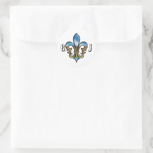 Elegant Golf Monogram Design Ronde Sticker (Tas)