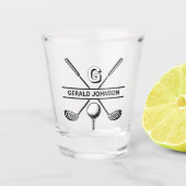 Elegant Golf Monogram Design Shot Glas (Voorkant)