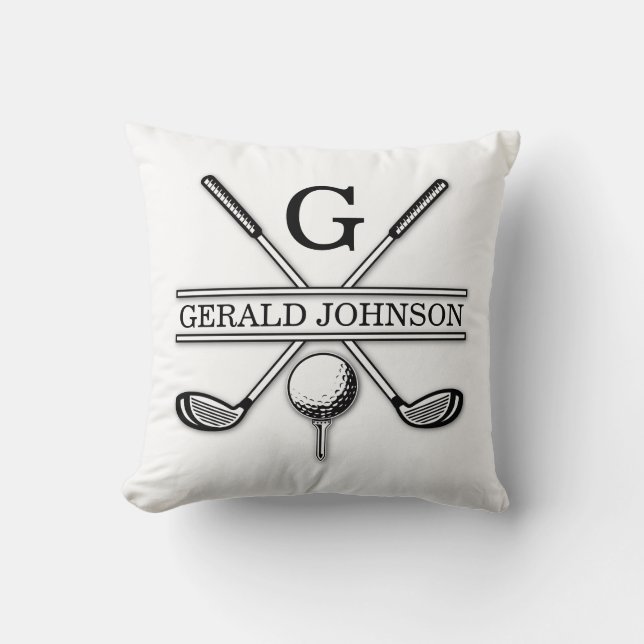 Elegant Golf Monogram Design Sierkussen (Voorkant)
