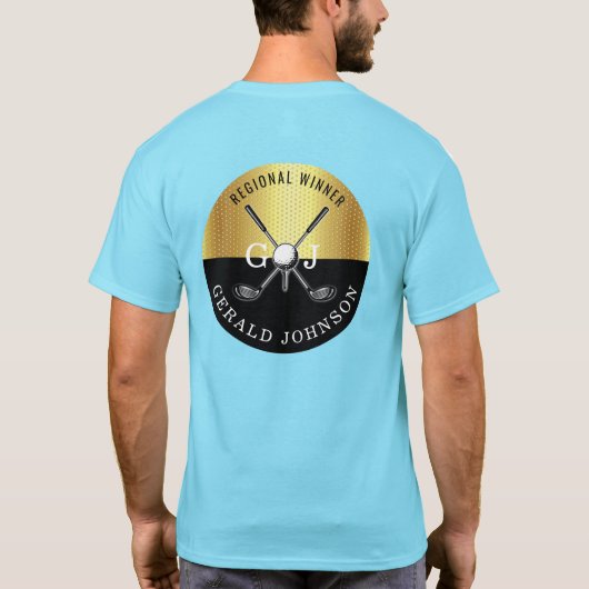 Elegant Golf Monogram Design T-shirt (Achterkant)