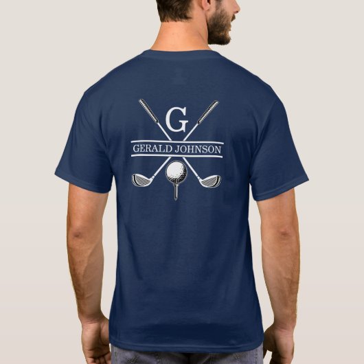 Elegant Golf Monogram Design T-shirt (Achterkant)