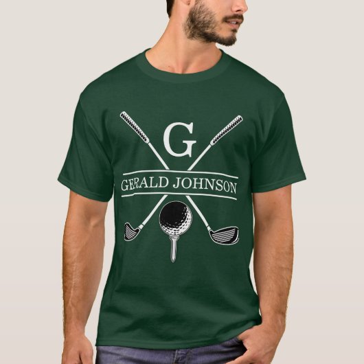 Elegant Golf Monogram Design T-shirt (Voorkant)
