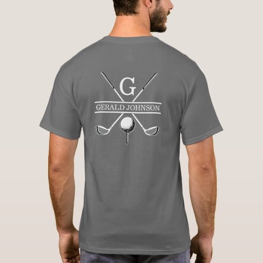 Elegant Golf Monogram Design T-shirt (Achterkant)