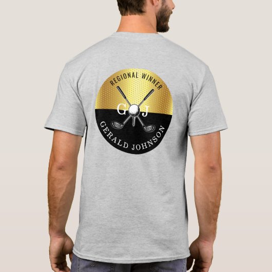 Elegant Golf Monogram Design T-shirt (Achterkant)
