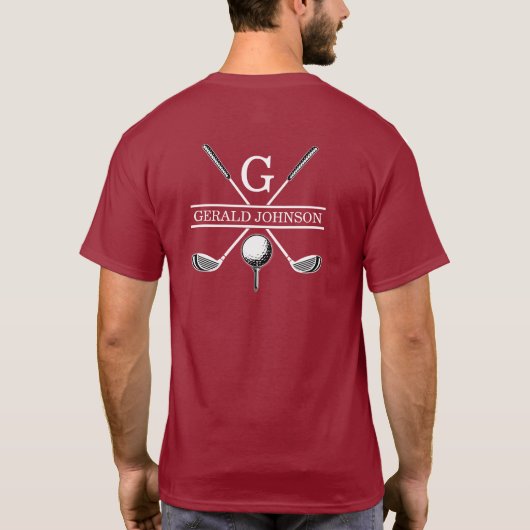 Elegant Golf Monogram Design T-shirt (Achterkant)
