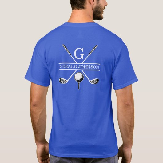 Elegant Golf Monogram Design T-shirt (Achterkant)
