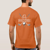 Elegant Golf Monogram Design Texas Sinaasappel T-shirt (Achterkant)