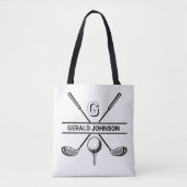 Elegant Golf Monogram Design Tote Bag (Voorkant)