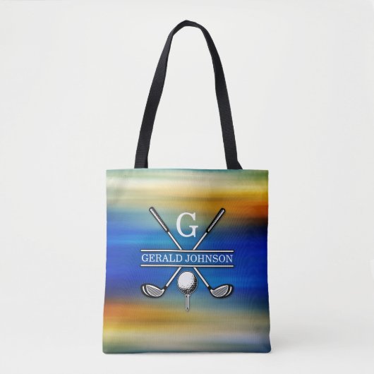 Elegant Golf Monogram Design Tote Bag (Voorkant)