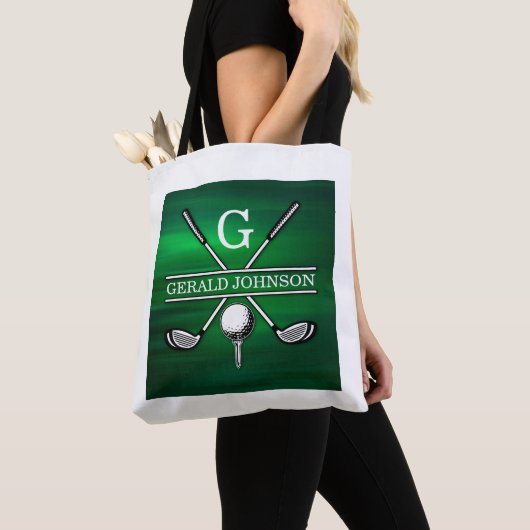 Elegant Golf Monogram Design Tote Bag (Dichtbij)
