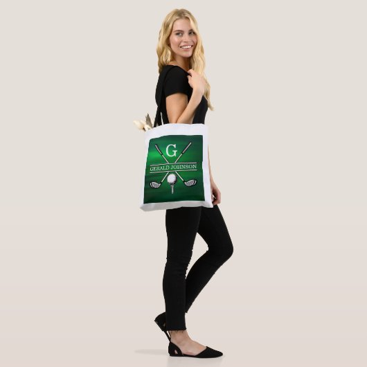 Elegant Golf Monogram Design Tote Bag (Op model)