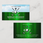 Elegant Golf Monogram Design Visitekaartje (Voorkant / Achterkant)