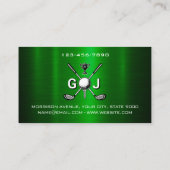 Elegant Golf Monogram Design Visitekaartje (Achterkant)