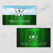 Elegant Golf Monogram Design Visitekaartje (Voorkant / Achterkant)
